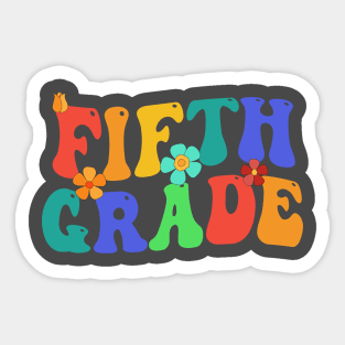 Groovy Vintage Fifth Grade Vibes Back To School Sticker